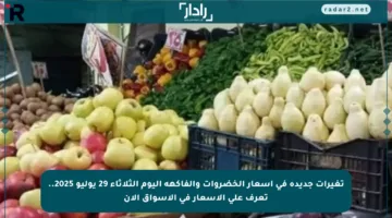 تغيرات جديدة في أسعار الخضروات والفاكهة اليوم الثلاثاء 29 يوليو 2025.. تعرف على الأسعار في الأسواق الآن